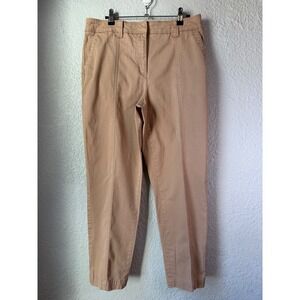 Talbots Tan Stretch Cotton Utility Pants Cropped Ankle Women's Size 8